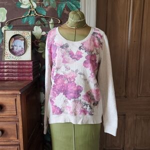 APOSTROPHE Floral Sweater Size Medium